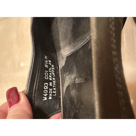 Rockport Leather Slingback Block Heel Sandals Metallic Pewter 8.5M NWOT - Picture 5 of 5